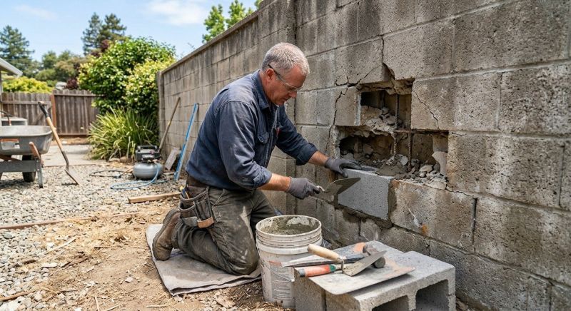 Cinder Block Wall Repair in Windermere, FL