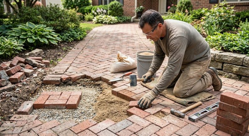 Entryway Brick Repair in Clermont, FL